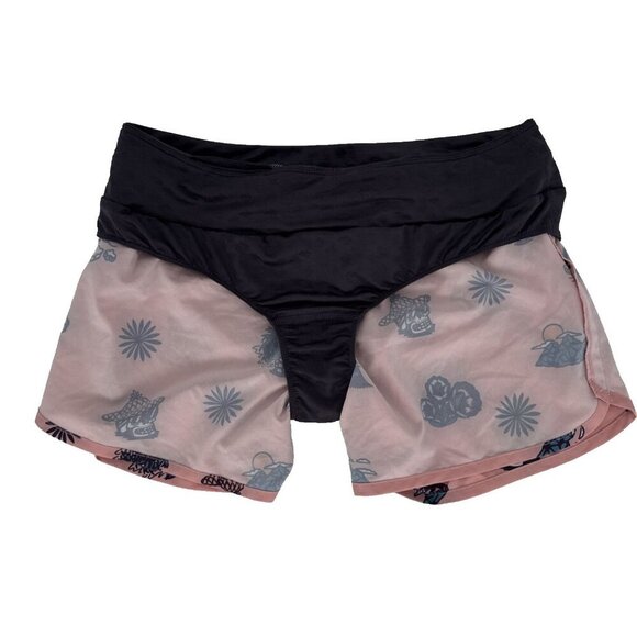 rabbit Shorts Womens MD Surf N Turf 4” Running Board Coral Cloud - Picture 13 of 14